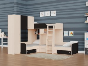 Трехместная кровать Трио-1 (РВ-Мебель)